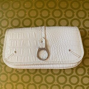 White prom crocodile embossed wallet